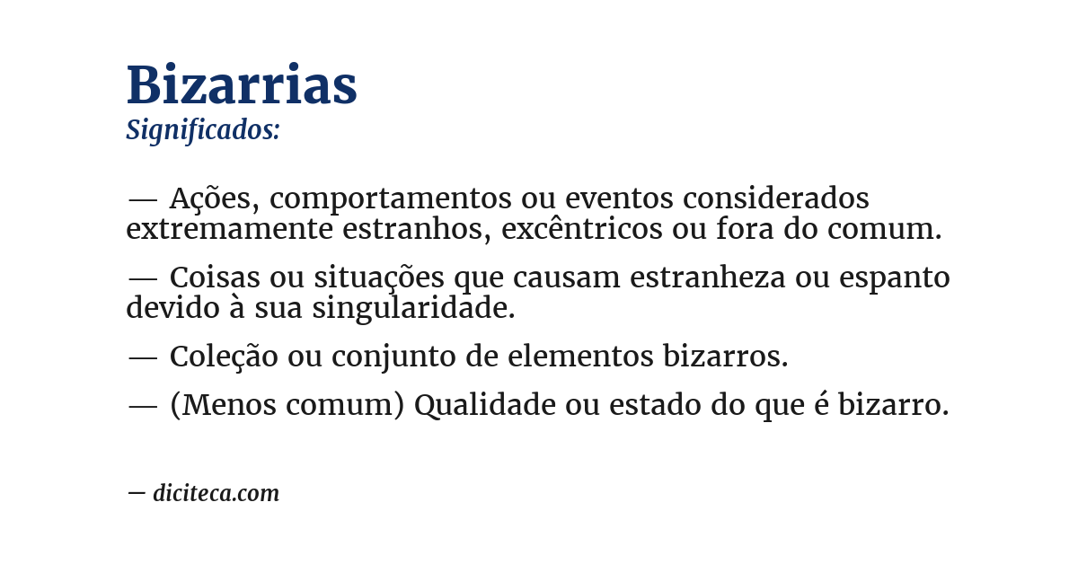 Significado de bizarrias