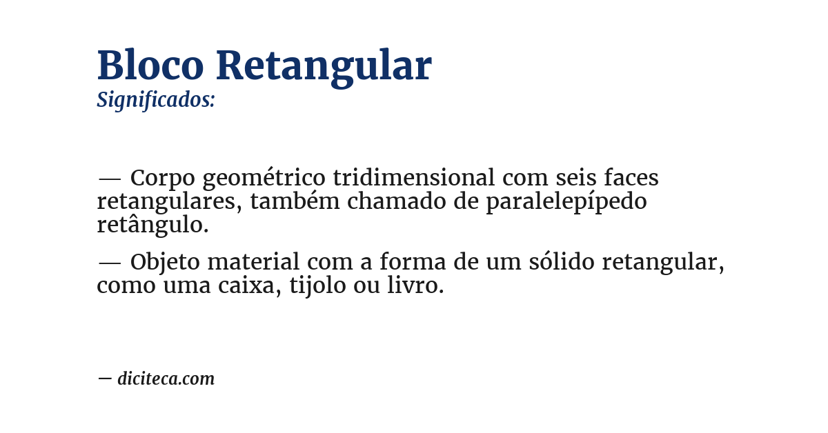 Significado de bloco retangular