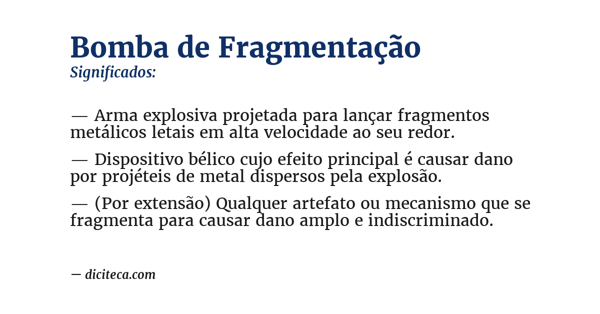 Significado de bomba de fragmentação