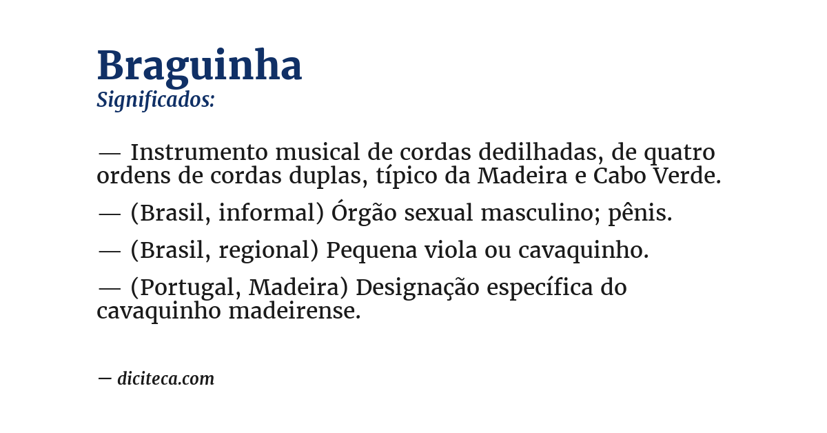 Significado de braguinha
