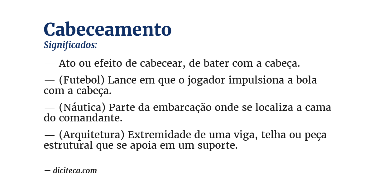 Significado de cabeceamento