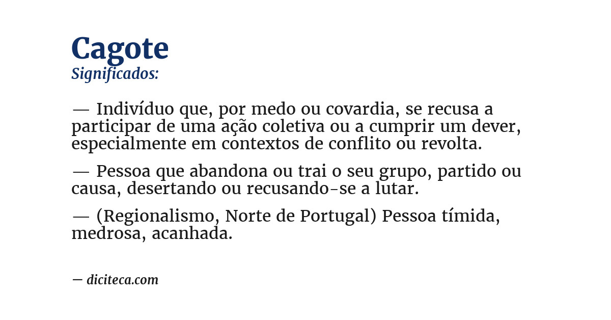 Significado de cagote