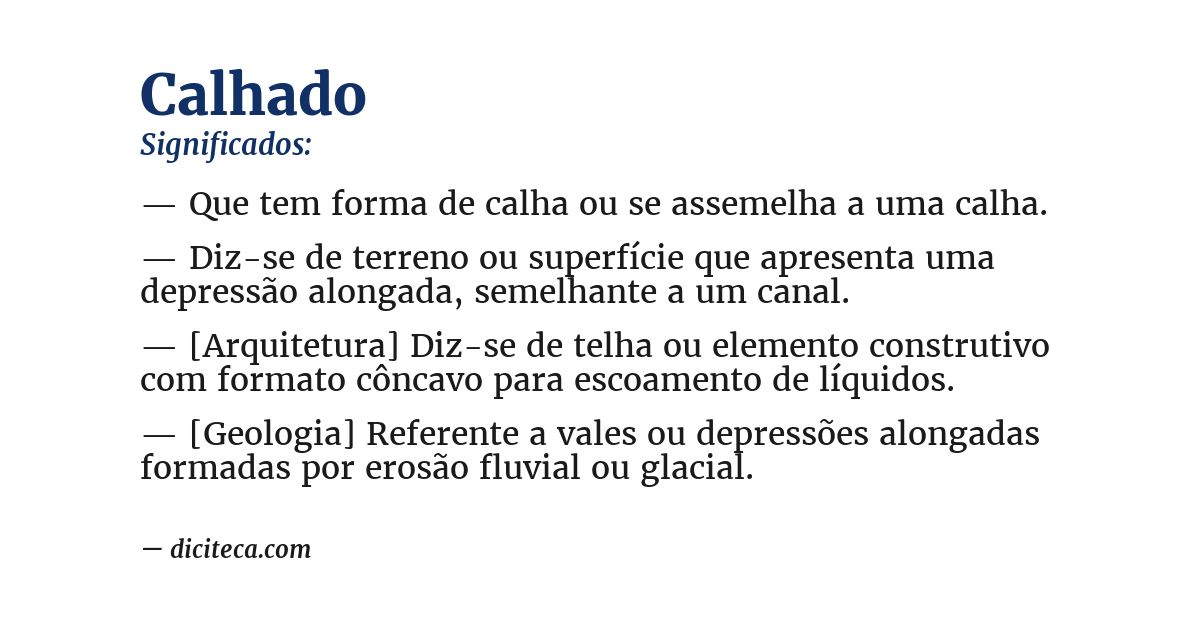 Significado de calhado