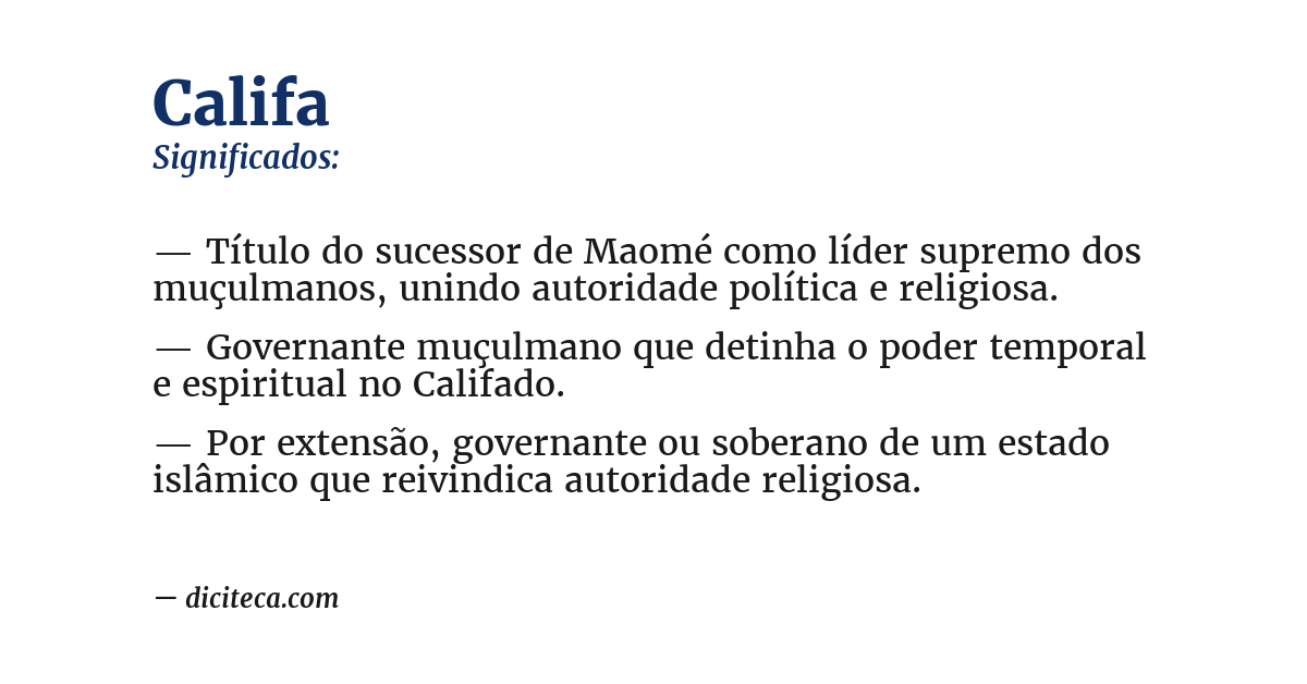 Significado de califa