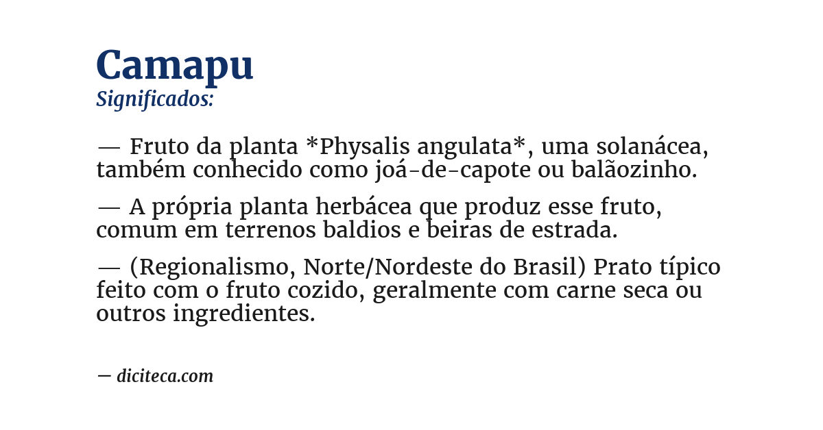 Significado de camapu