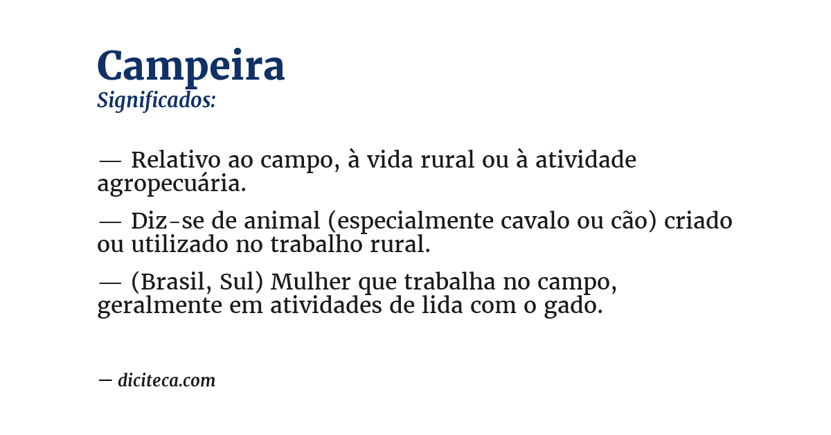 Significado de campeira