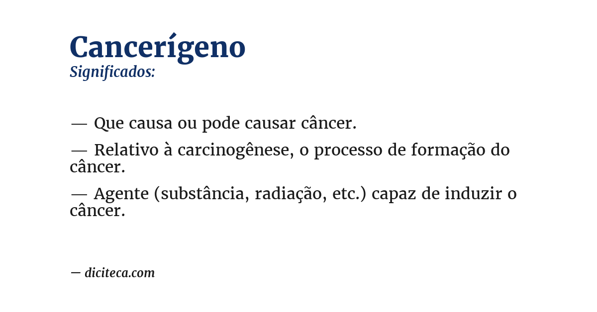 Significado de cancerígeno