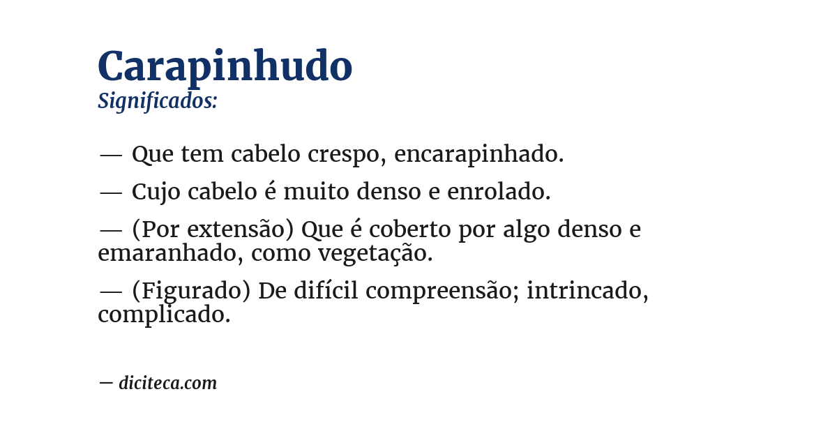 Significado de carapinhudo