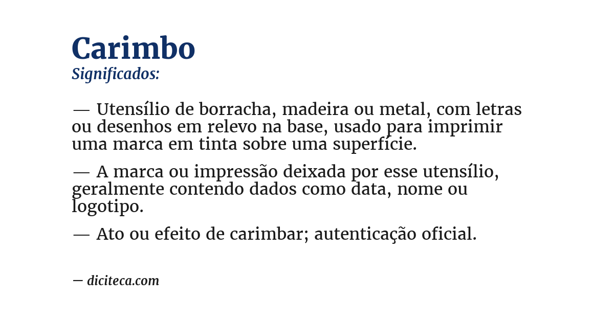 Significado de carimbo