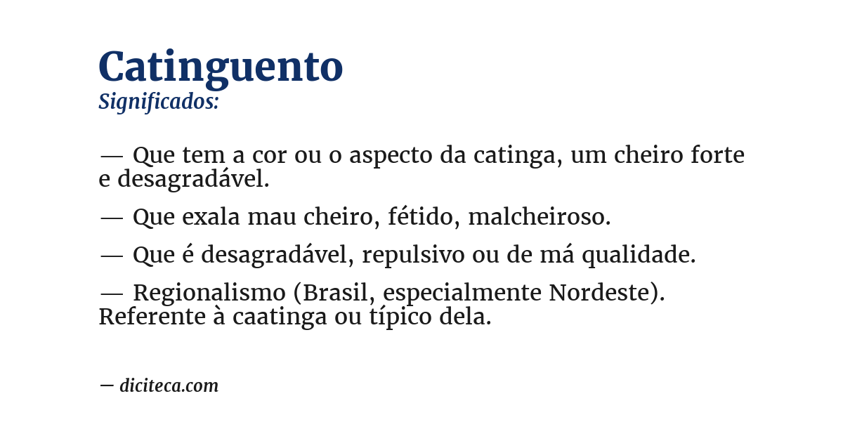 Significado de catinguento
