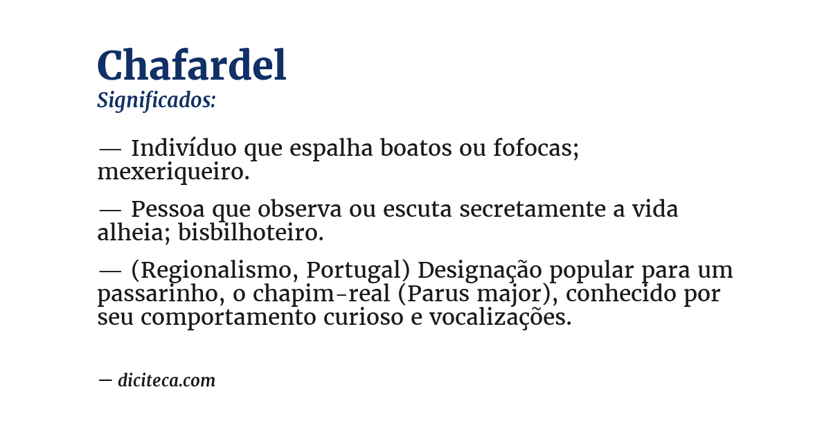 Significado de chafardel