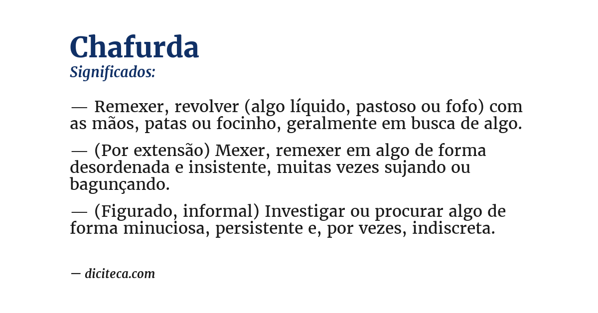 Significado de chafurda