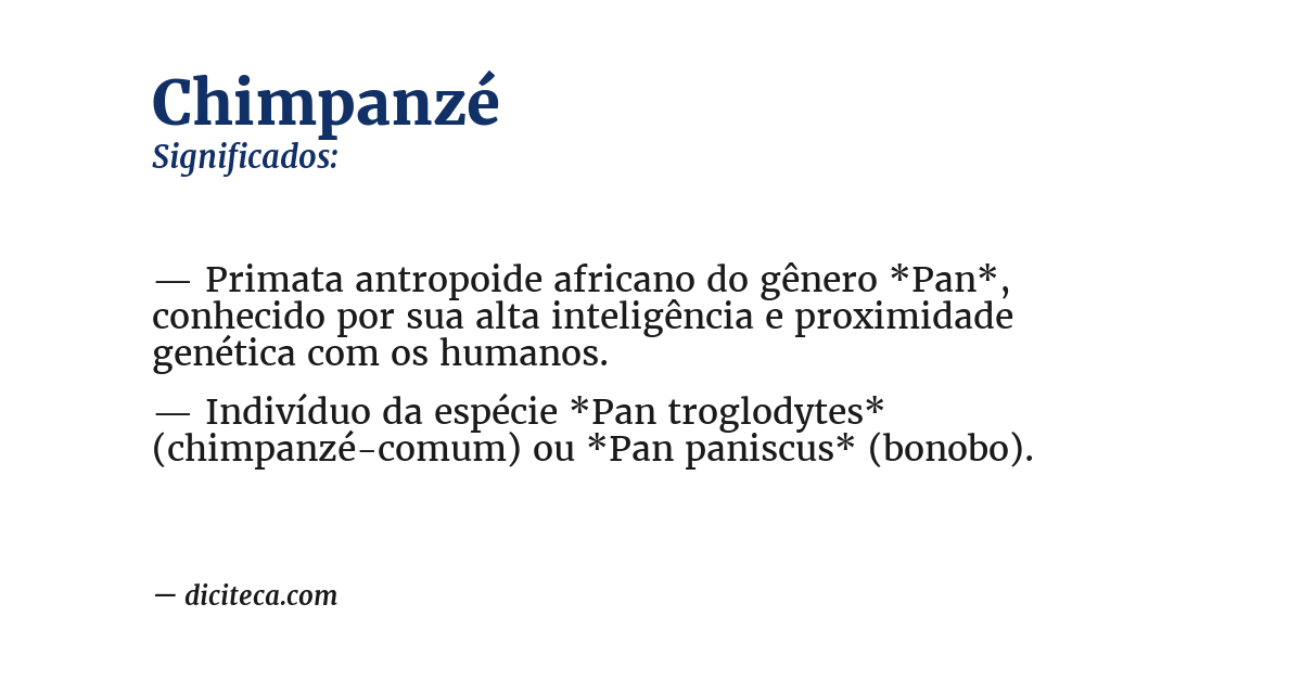 Significado de chimpanzé