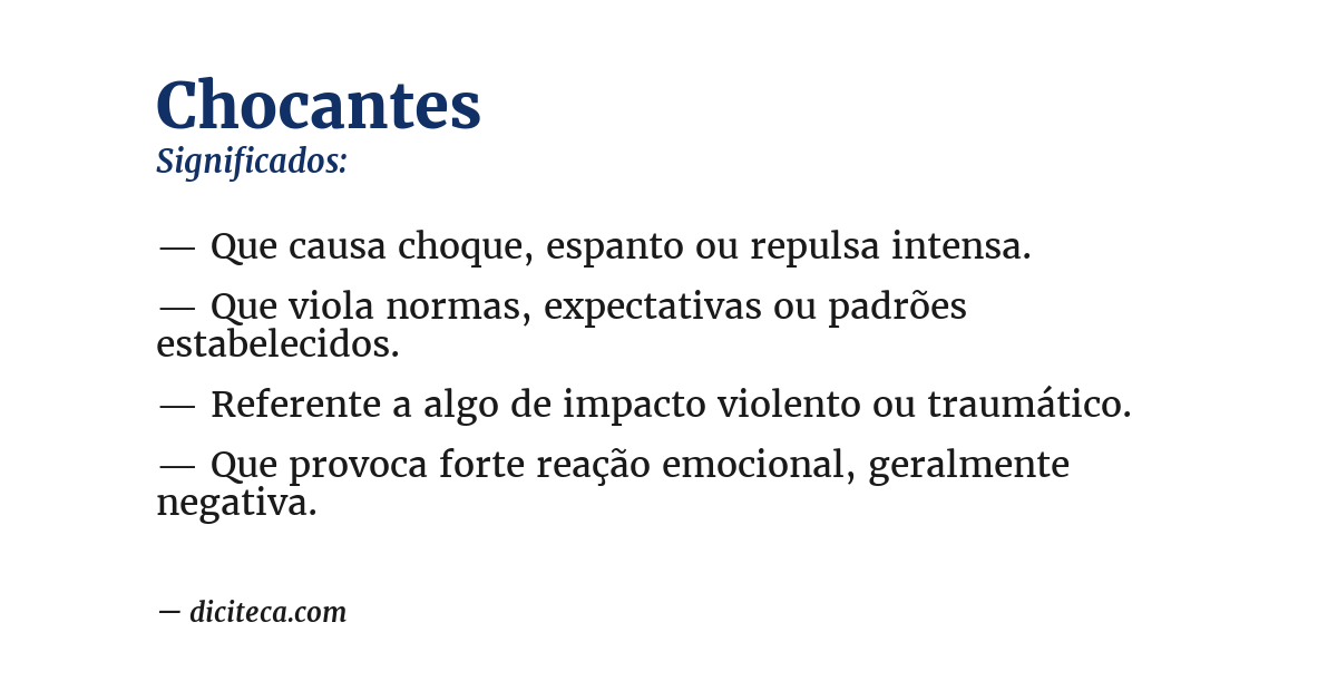 Significado de chocantes