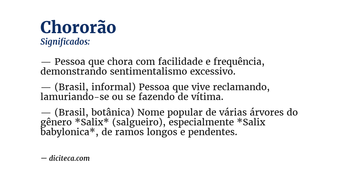 Significado de chororão