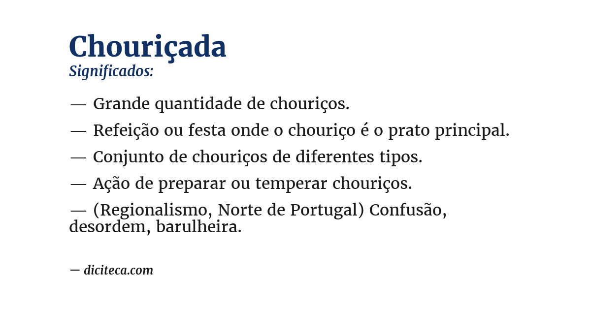 Significado de chouriçada