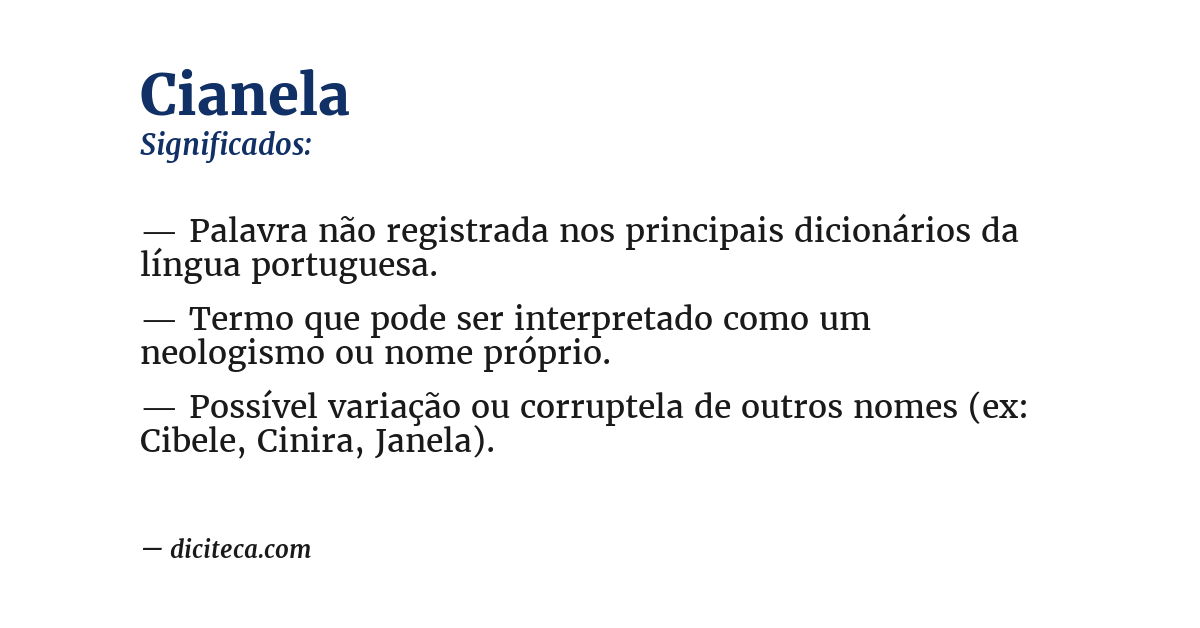 Significado de cianela