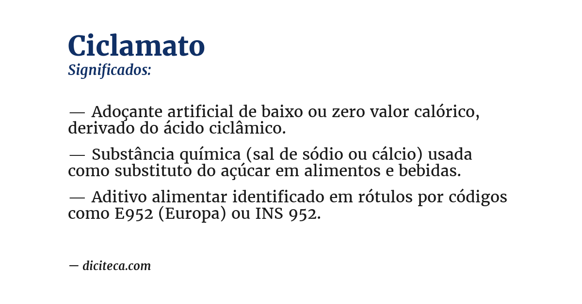 Significado de ciclamato