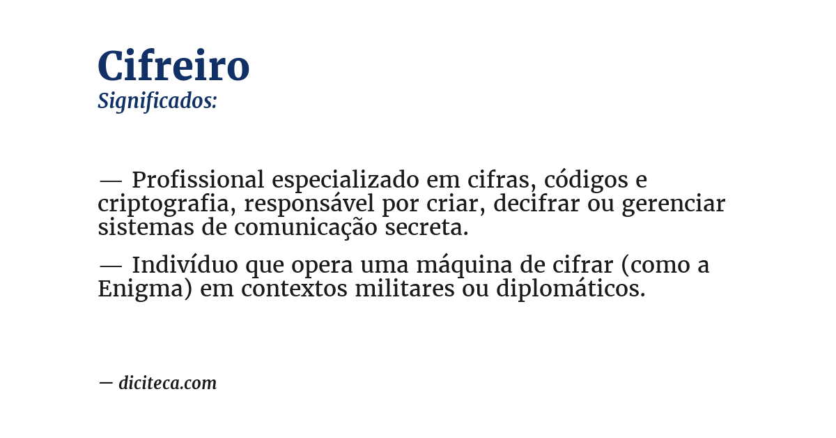 Significado de cifreiro