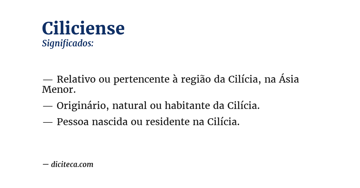 Significado de ciliciense