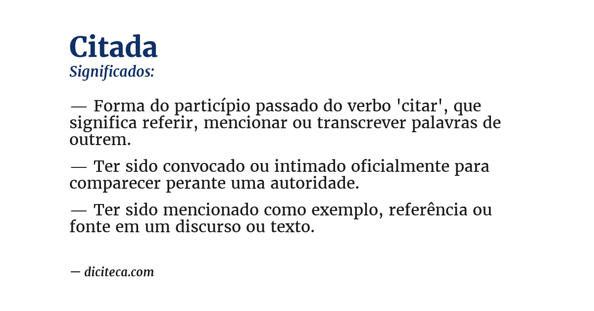 Significado de citada