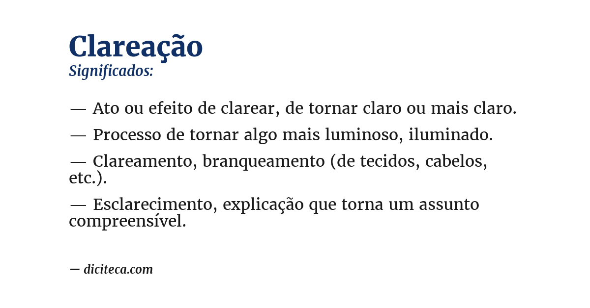 Significado de clareação