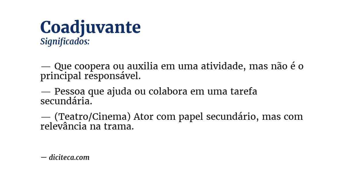 Significado de coadjuvante
