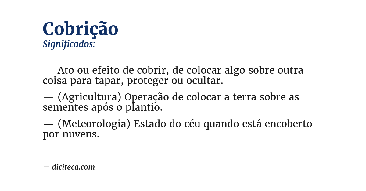 Significado de cobrição