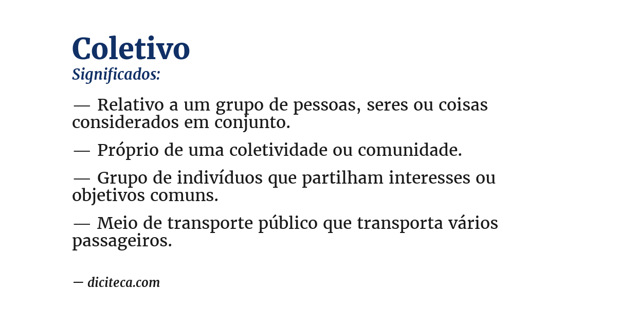 Significado de coletivo