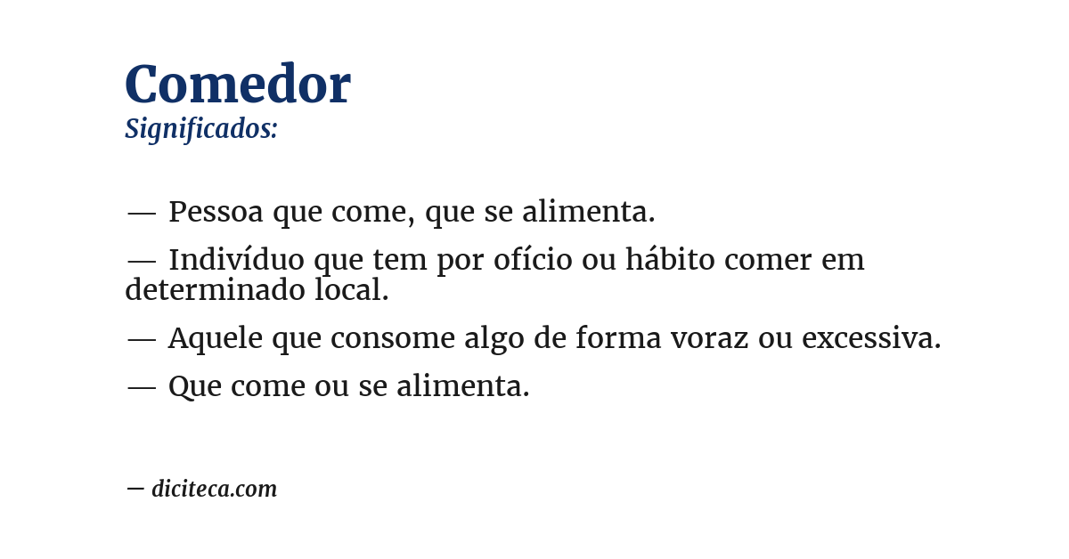 Significado de comedor