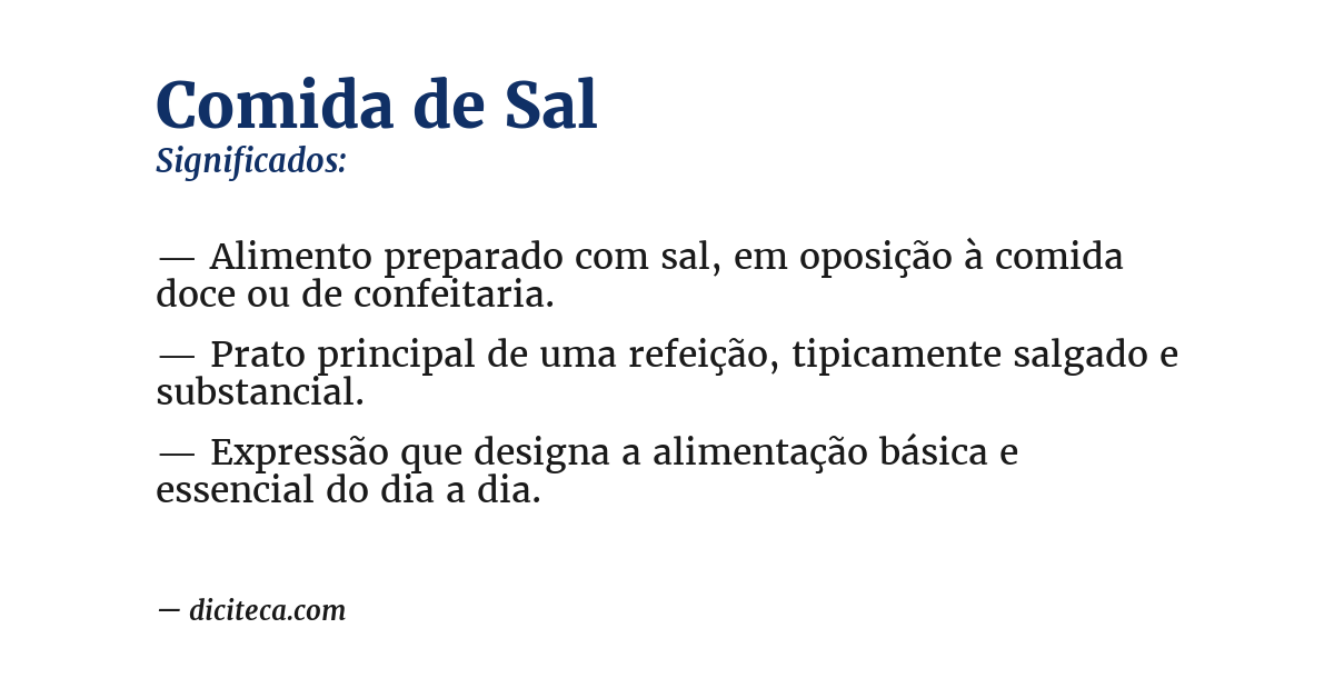 Significado de comida de sal