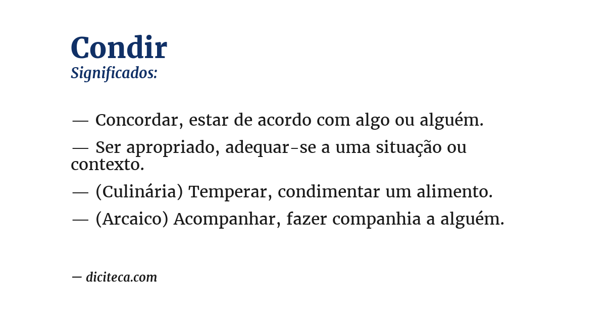 Significado de condir
