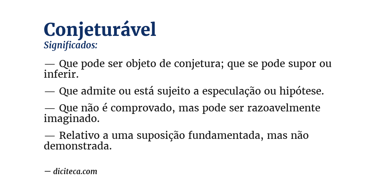 Significado de conjeturável