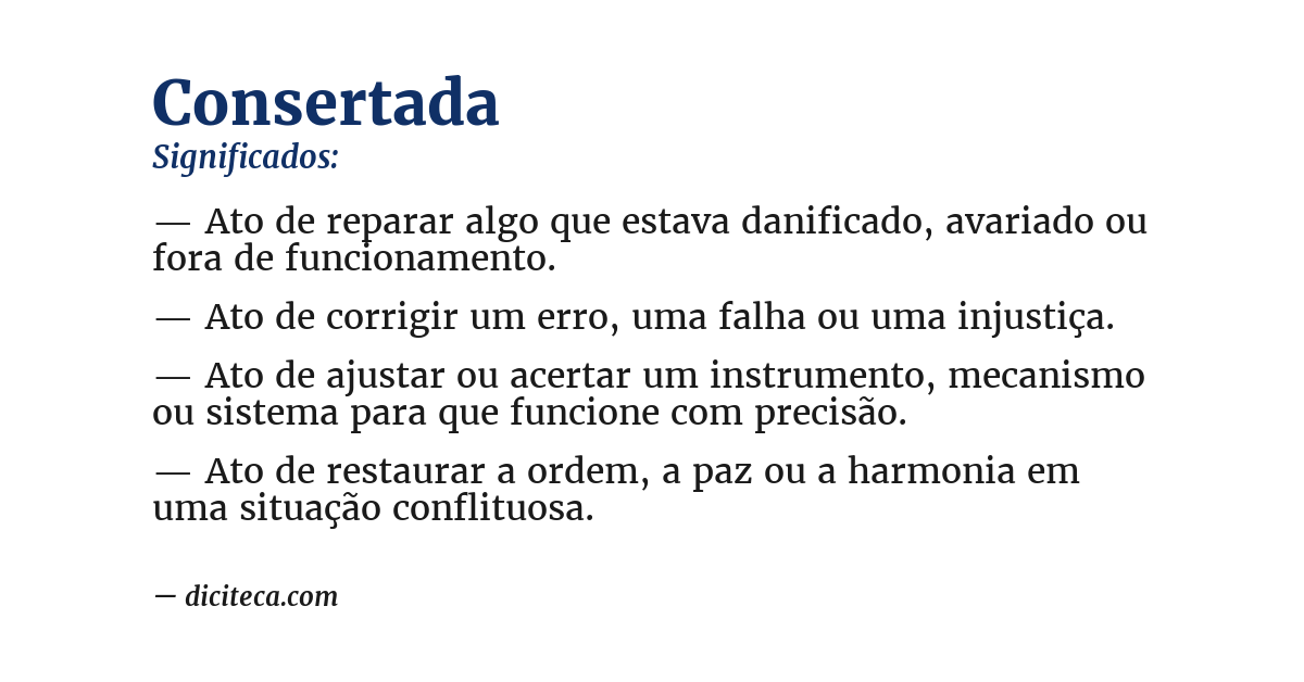 Significado de consertada