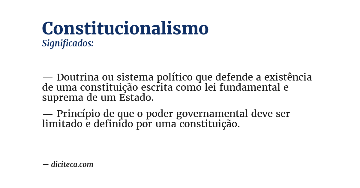 Significado de constitucionalismo