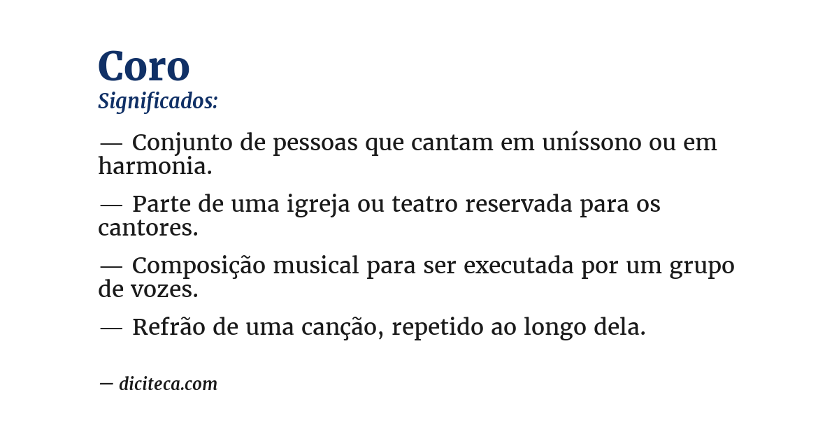 Significado de coro