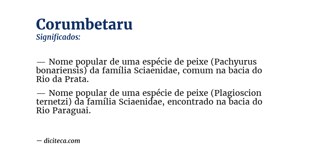 Significado de corumbetaru