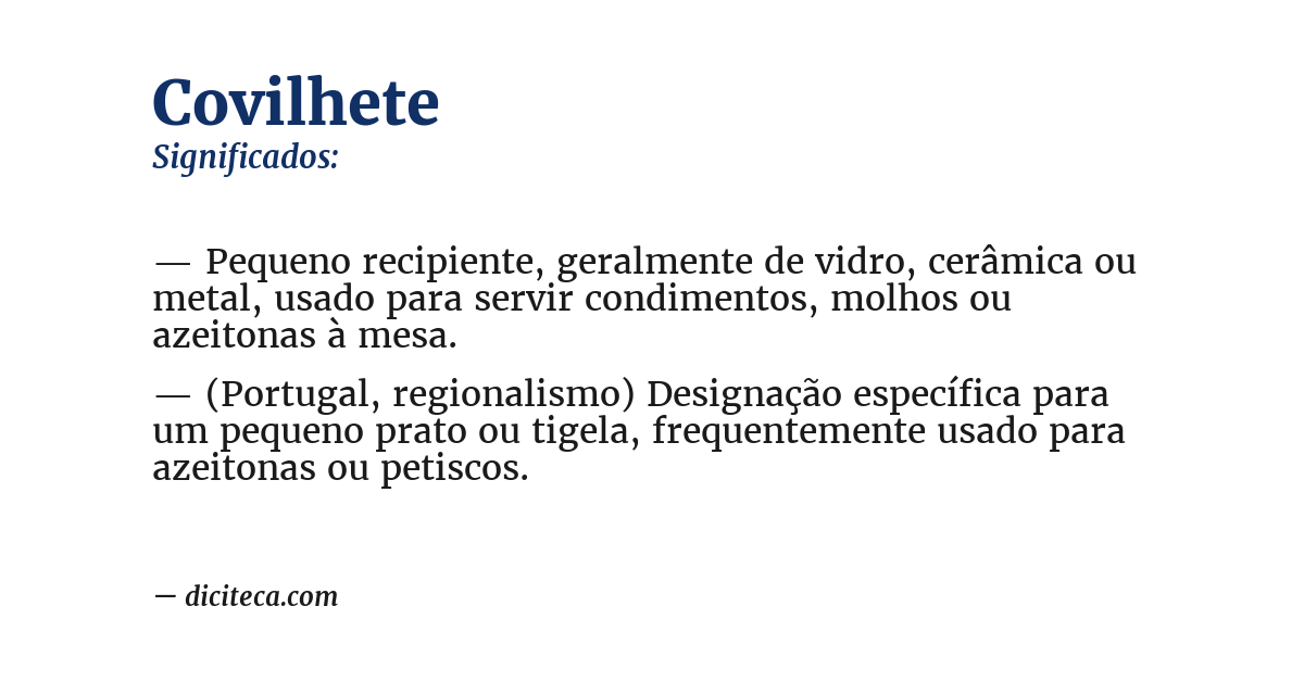 Significado de covilhete