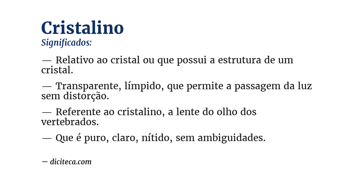 Significado de cristalino