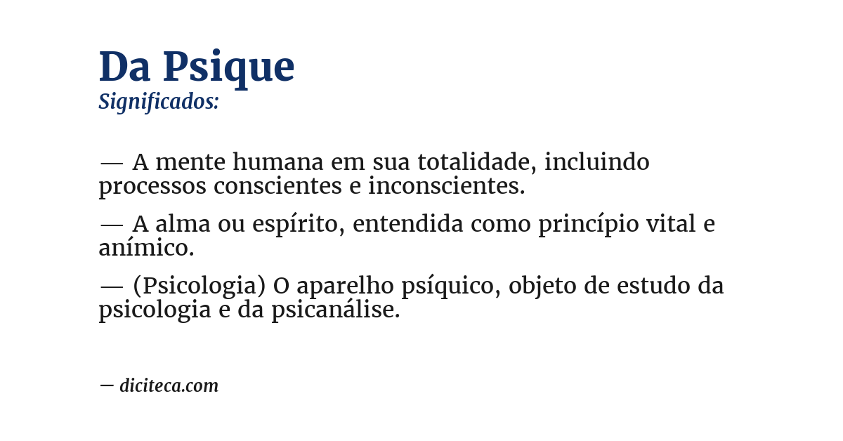 Significado de da psique