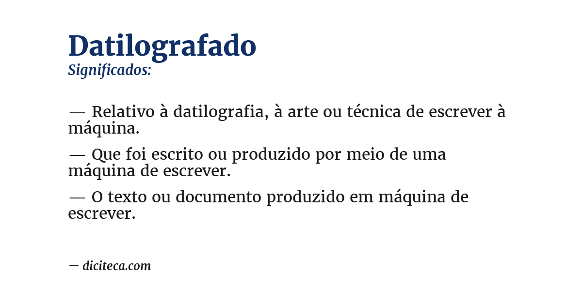 Significado de datilografado