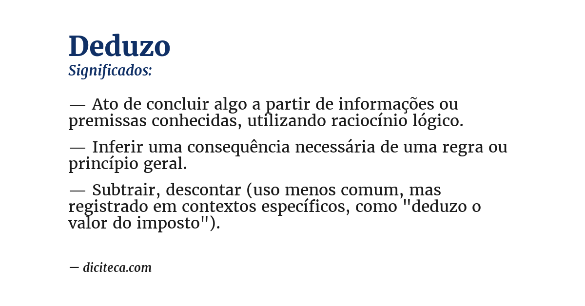Significado de deduzo