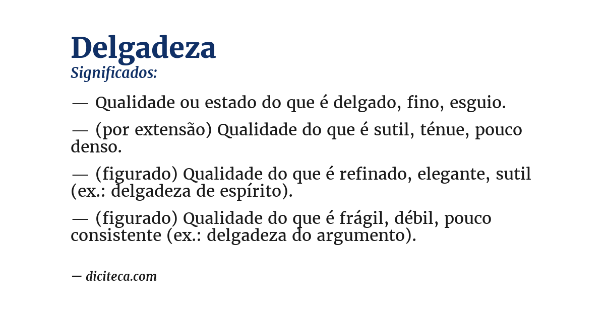 Significado de delgadeza