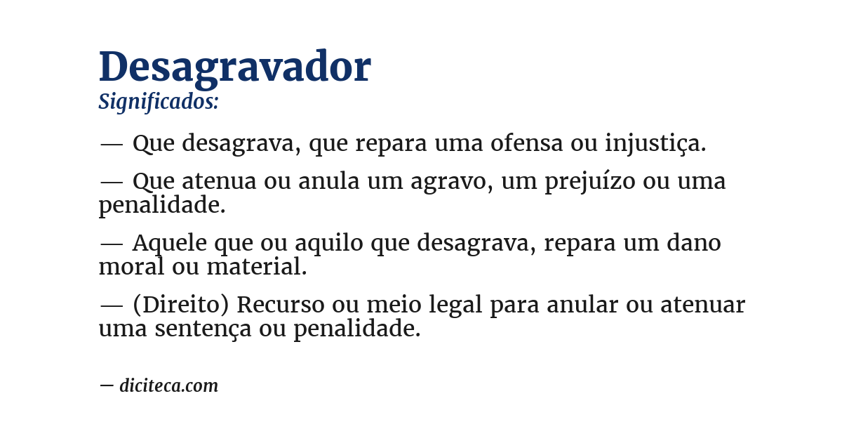 Significado de desagravador