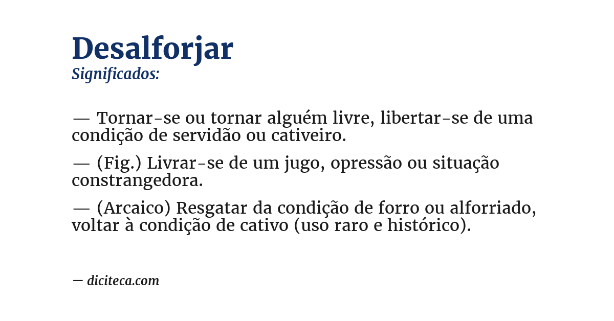 Significado de desalforjar