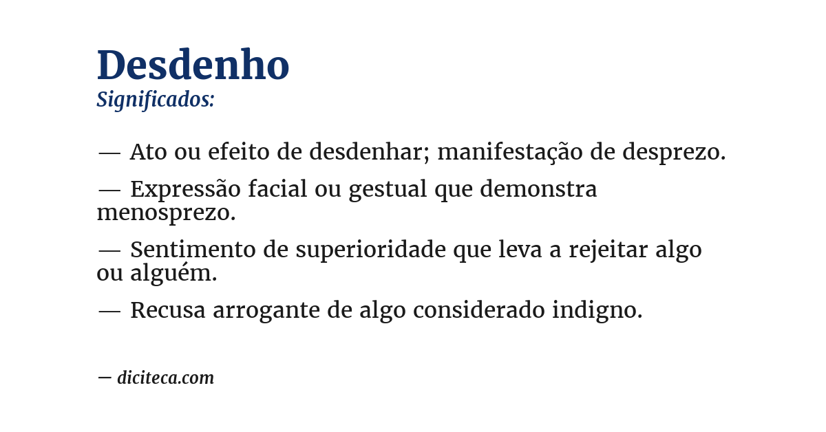 Significado de desdenho
