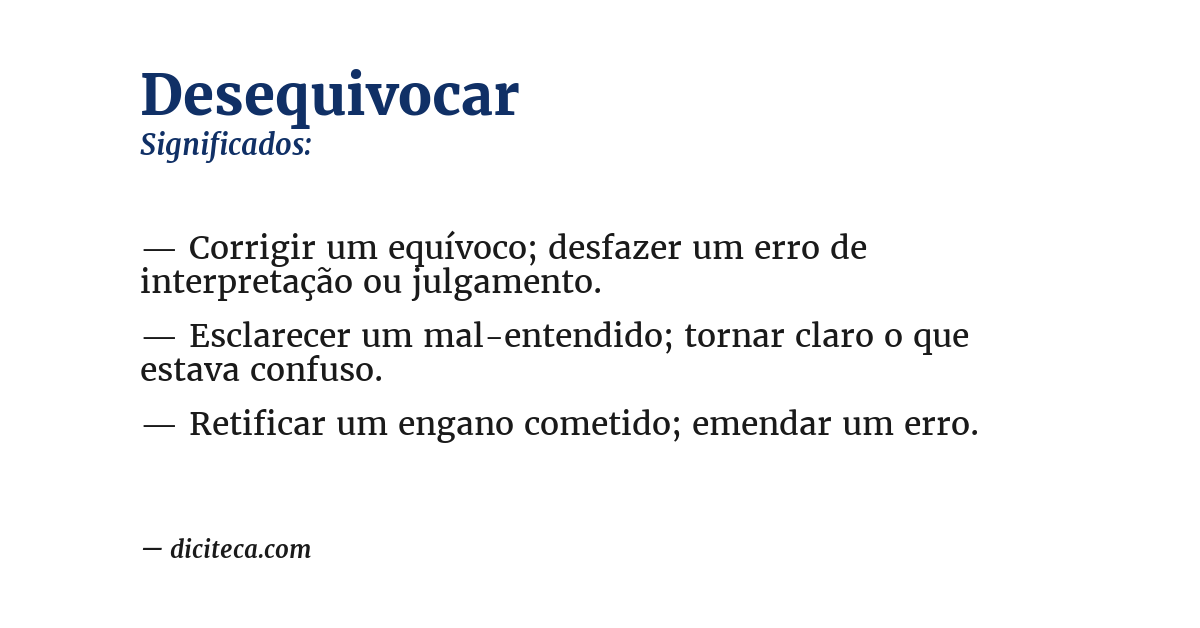 Significado de desequivocar