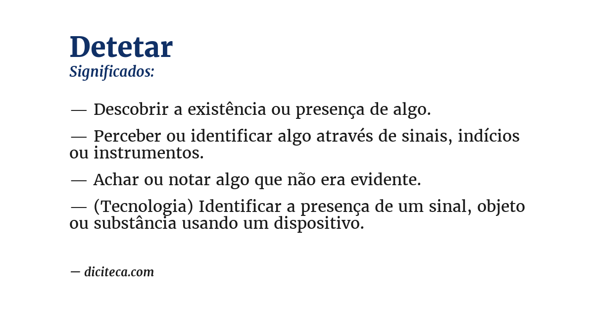 Significado de detetar