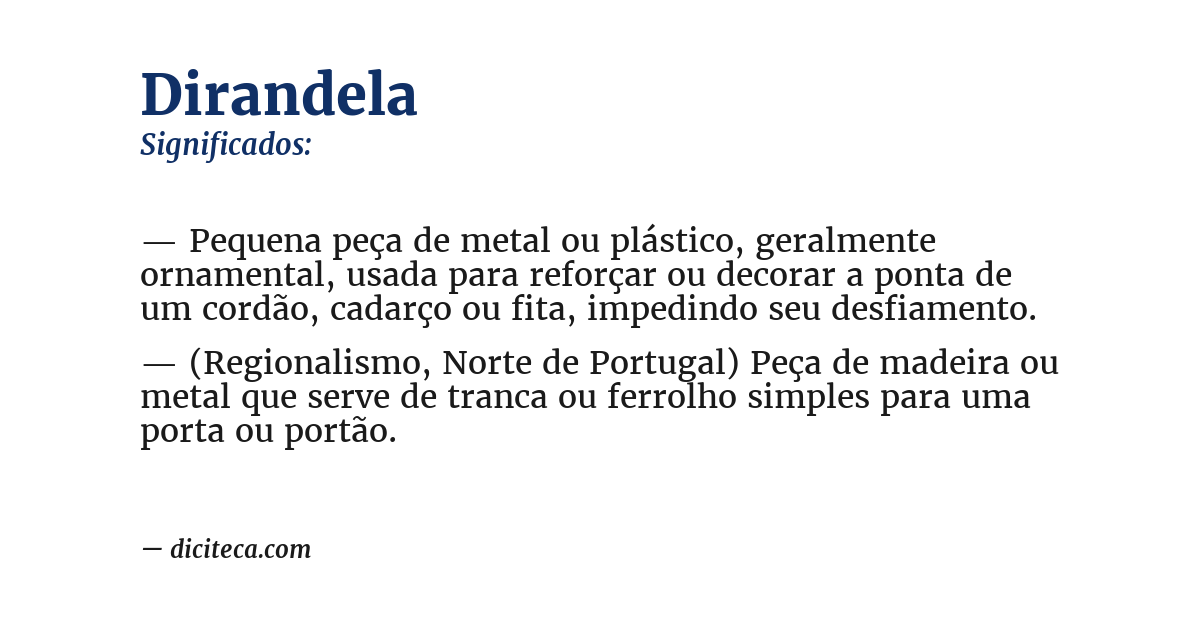 Significado de dirandela