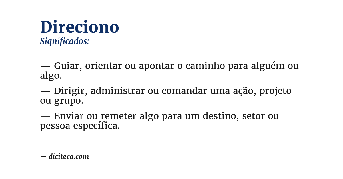 Significado de direciono